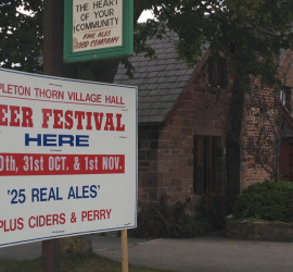 Beer Festival sign outside the Village Hall
