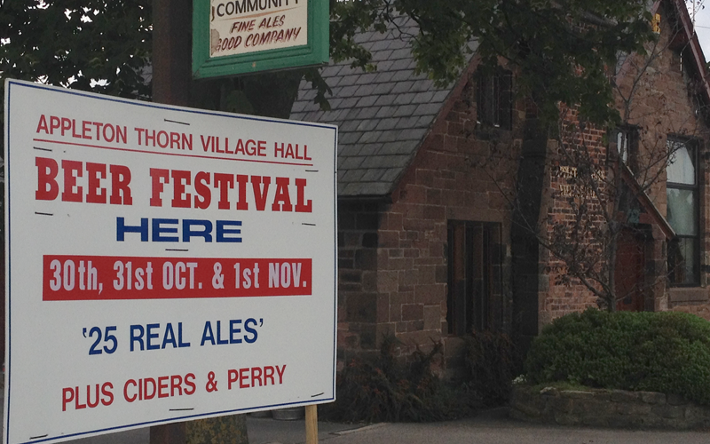 Beer Festival sign outside the Village Hall
